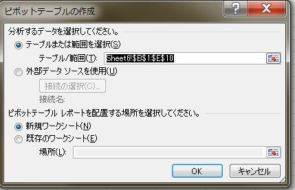 ダイアログ-ピボットテーブル
