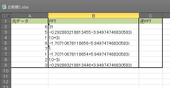 EXCELでフーリエ変換④