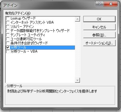 EXCEL2000「分析ツール」のインストールの流れ②