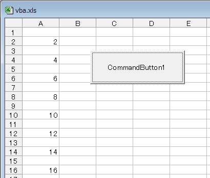 For文とIF文を組み合わせたVBAサンプルの実行結果